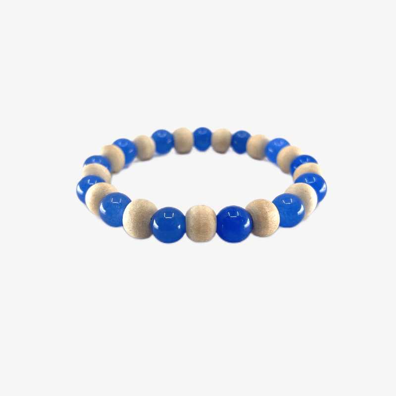 Blue Agate with Tulsi Bracelet- Bracelet.