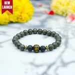 Raw Pyrite Bracelet with Buddha Mantra