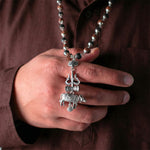 Shiv Raksha Karungali Rudraksha Mala with Trishul Nandi Pendant