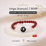 Virgo (कन्या राशि) Zodiac Carnelian & Milky Quartz Bracelet for Women