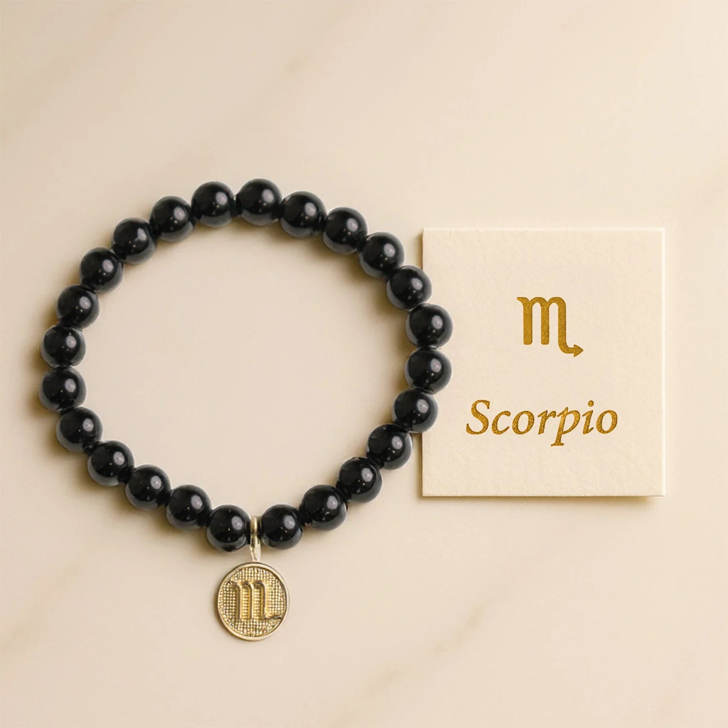 Scorpio Obsidian Bracelet with Charm