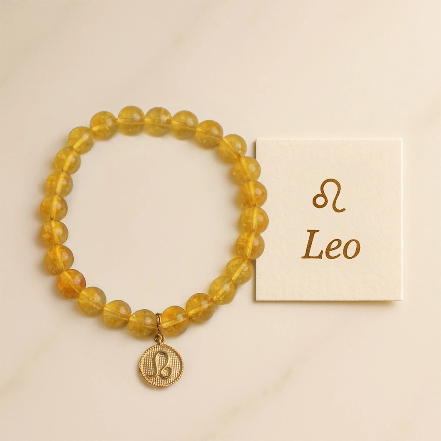 Leo Citrine Bracelet with Charm