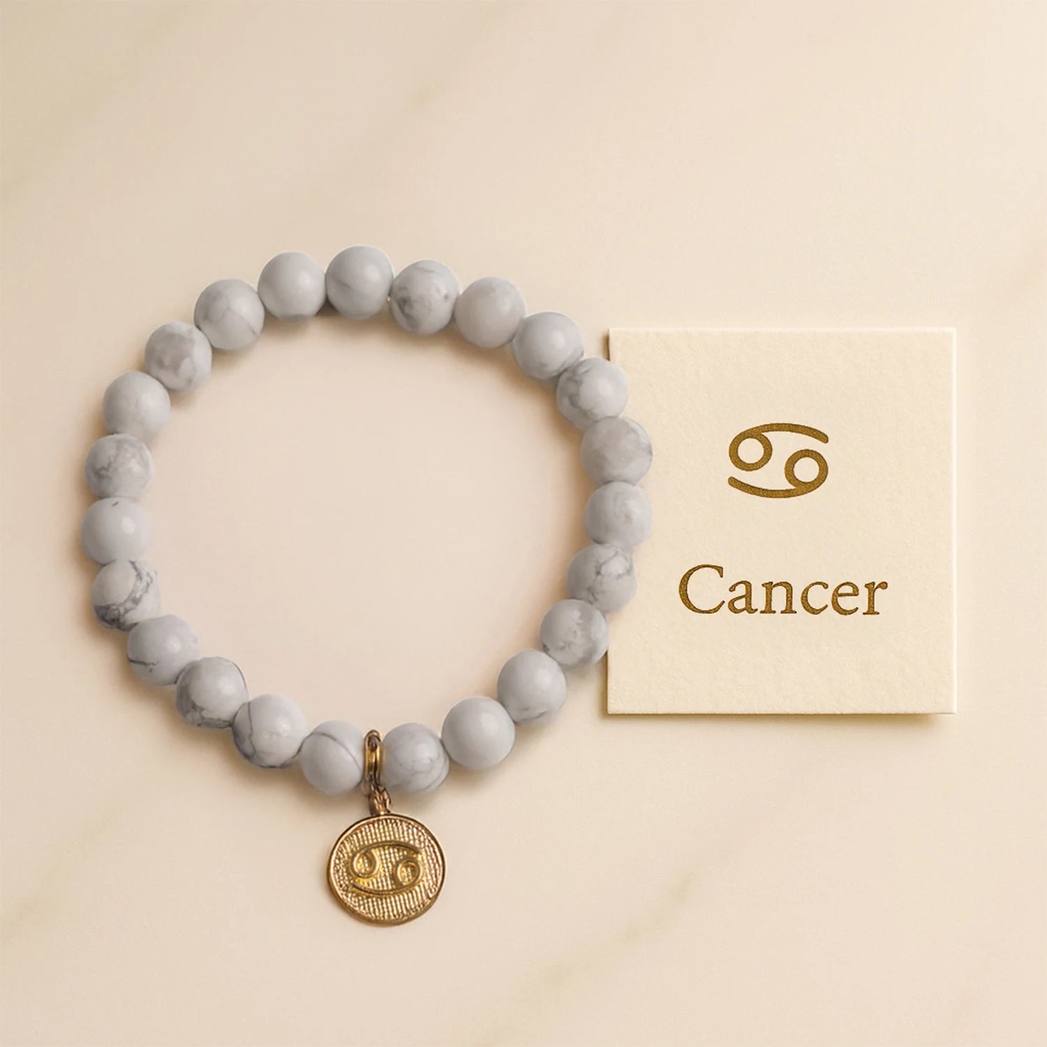 Cancer Howlite Bracelet with Charm