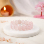 Rose Quartz Flat-Beaded Bracelet