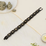 Metal Raw Pyrite Bracelet - Black
