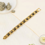 Metal Raw Pyrite Bracelet - Gold