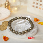 Raw Pyrite Bracelet with FREE Raw Selenite Plate