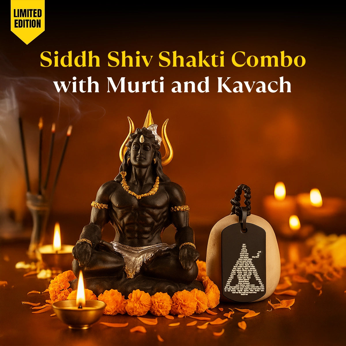 Kashi Siddh Shiv Shakti Combo with Murti and Kavach