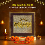 Maa Lakshmi Siddh 7 Horses on Raw Pyrite Frame