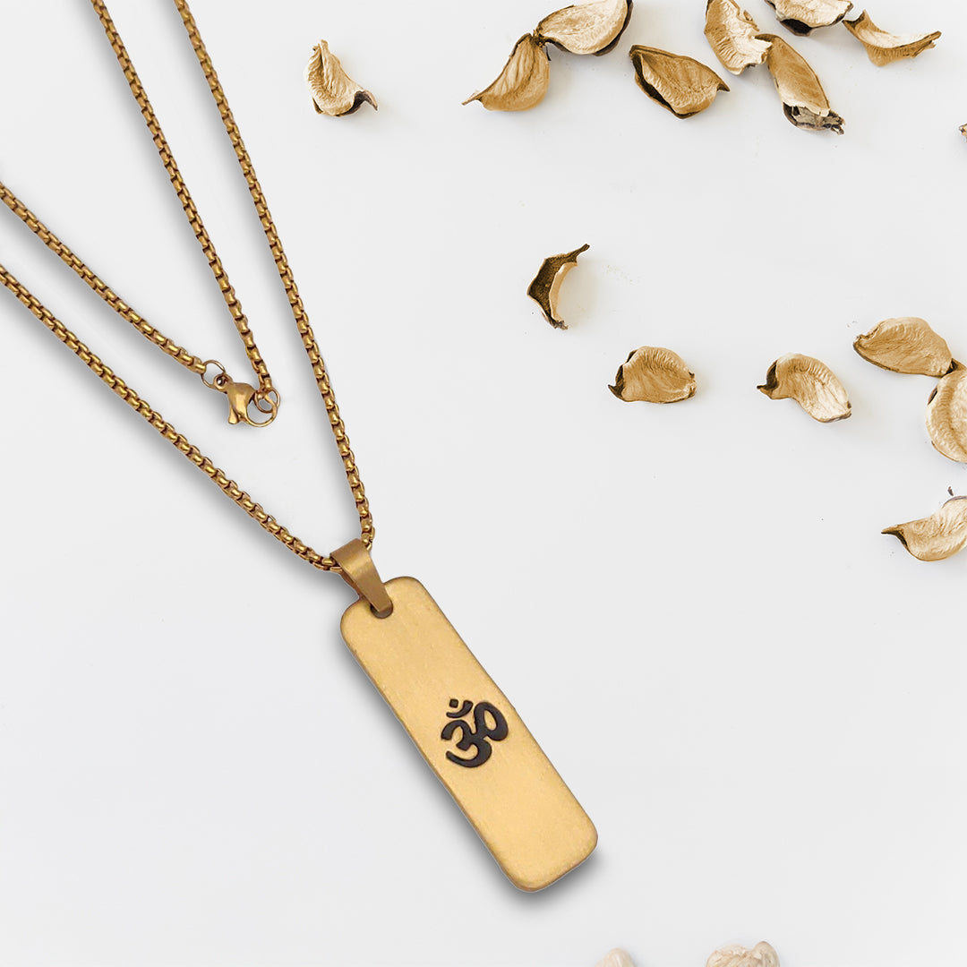 Gold Plated Om Pendant- .