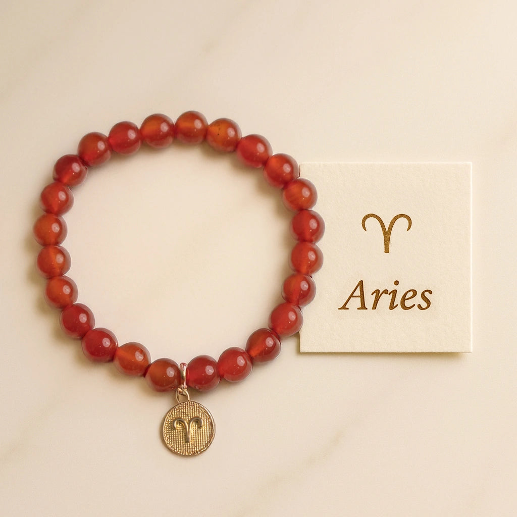 Aries Carnelian Bracelet with Charm