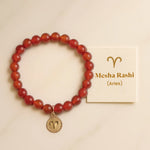 Carnelian Bracelet with Charm (Mesha Rashi) Aries