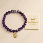 Amethyst Bracelet with Charm (Kumbha Rashi) Aquarius