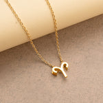 Aries Zodiac Brass Necklace
