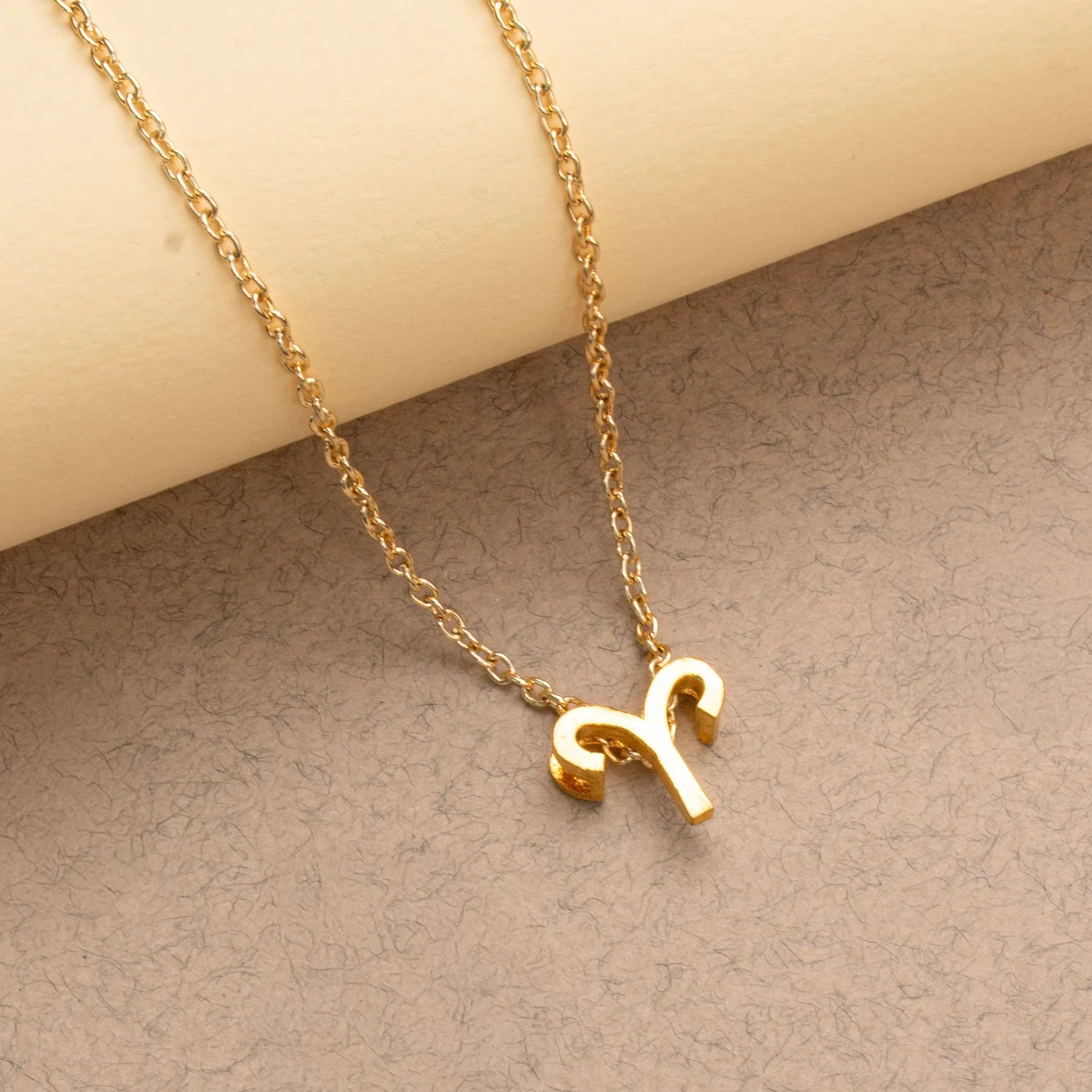 Aries Zodiac Brass Necklace
