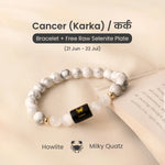 Cancer (कर्क राशि) Zodiac Howlite & Milky Quartz Bracelet