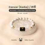 Cancer (कर्क राशि) Zodiac Howlite & Milky Quartz Bracelet