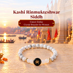 Rinmukteshwar Siddh Cancer Zodiac Bracelet for Women with Free Raw Selenite Plate