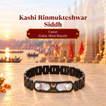Rinmukteshwar Siddh Cancer Zodiac Metal Bracelet with Free Raw Selenite Plate