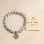 Howlite Bracelet with Charm (Karka Rashi) Cancer