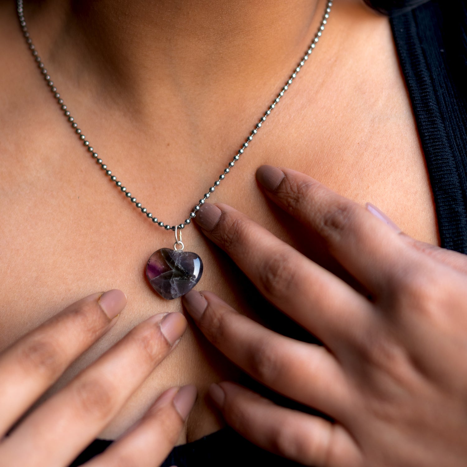 Amethyst Heart Pendant- Pendant.