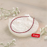 Garnet Anklet with Free Raw Selenite Plate