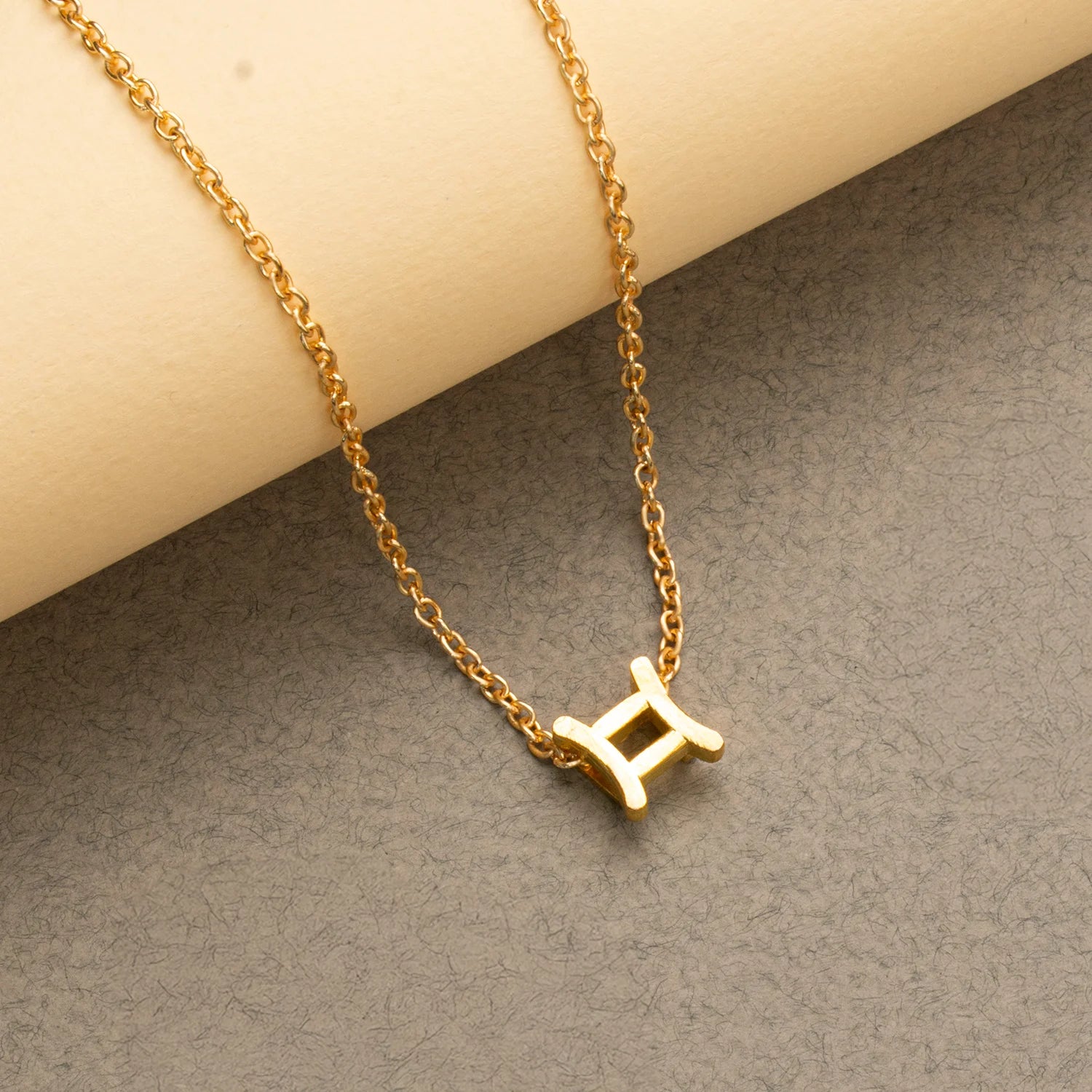 Gemini Zodiac Brass Necklace