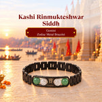 Rinmukteshwar Siddh Gemini Zodiac Metal Bracelet with Free Raw Selenite Plate