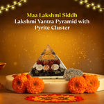 Maa Lakshmi Siddh Lakshmi Yantra Pyramid With Raw Pyrite stone