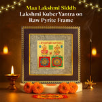 Maa Lakshmi Siddh Lakshmi Kuber Yantra on Raw Pyrite Frame