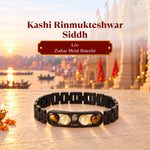 Rinmukteshwar Siddh Leo Zodiac Metal Bracelet with Free Raw Selenite Plate