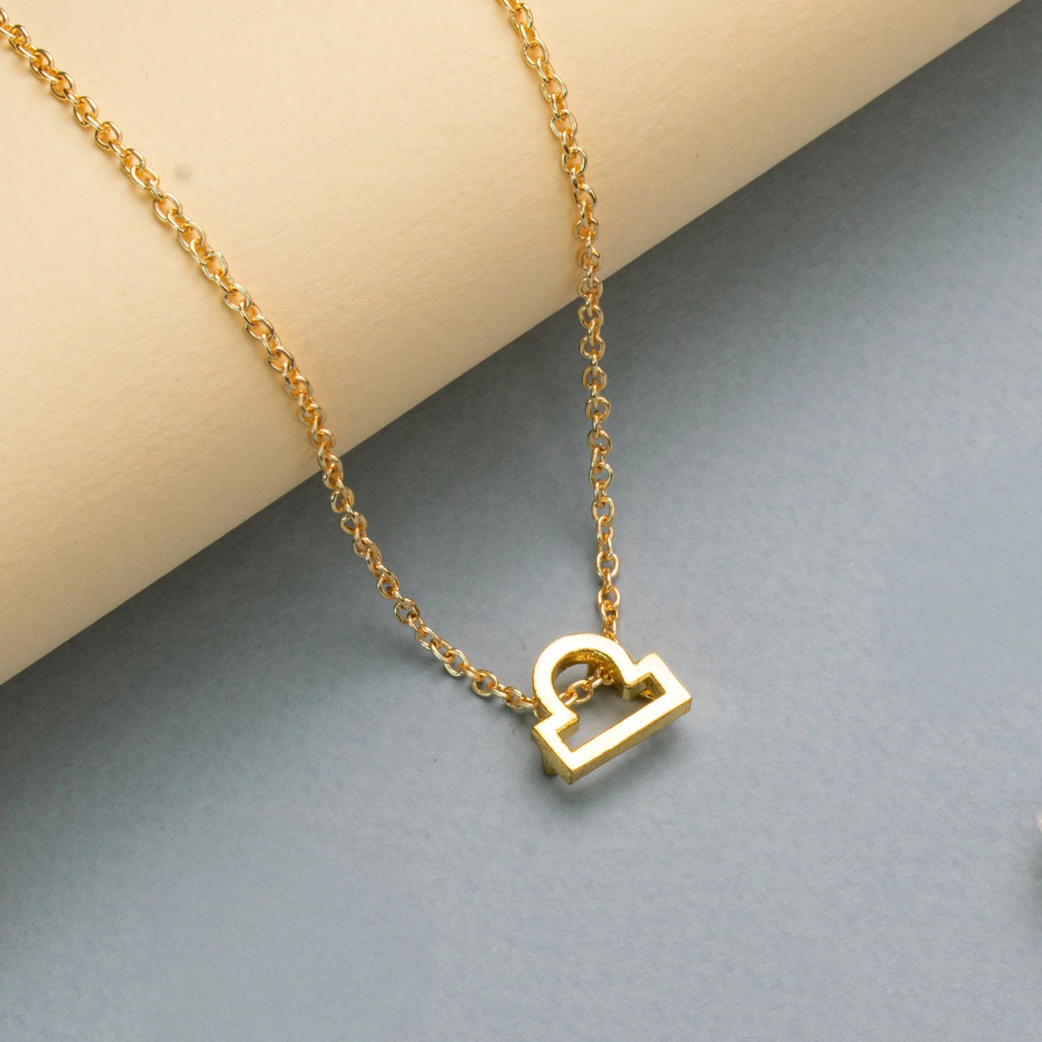 Libra Zodiac Brass Necklace