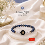 Libra (तुला राशि) Zodiac Lapis Lazuli & Howlite Bracelet for Women