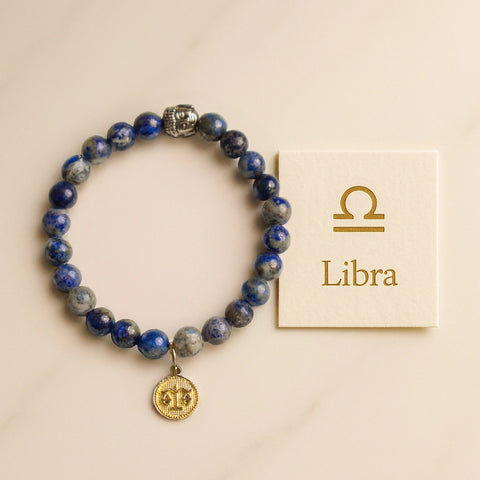 Libra Lapis Lazuli Bracelet with Charm