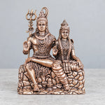 Brass Superfine Shiva Parvati Idol For Temple Decor 4 Inch