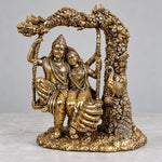 Brass Superfine Radha Krishna Idols On Swing For Home Decor 6 Inch