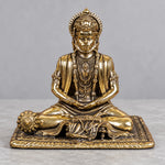Brass Superfine Meditation Hanuman Idol Intricately Carved 3 Inch