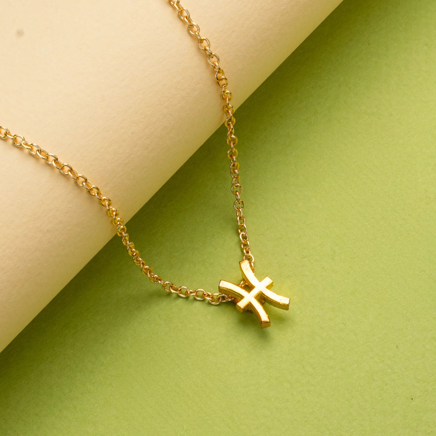 Pisces Zodiac Brass Necklace