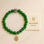 Green Jade Bracelet with Charm (Meen Rashi) Pisces