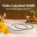 Maha Lakshmi Siddh Raw Pyrite Anklet Set Of 2