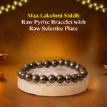 Maa Lakshmi Siddh Raw Pyrite Bracelet with Raw Selenite Plate