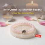 Rose Quartz Bracelet with FREE Raw Selenite Plate