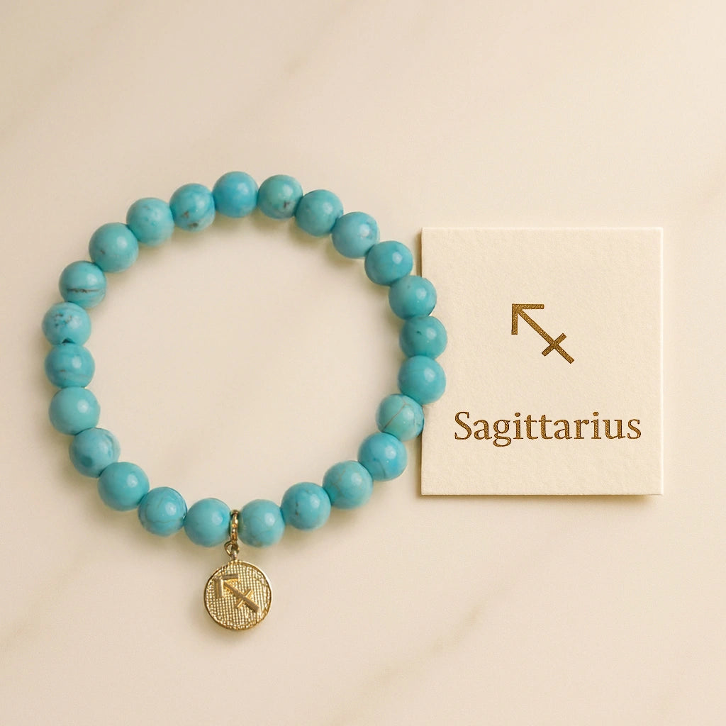 Sagittarius Turquoise Bracelet with Charm