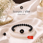 Scorpio (वृश्चिक राशि) Zodiac Black Obsidian & Milky Quartz Bracelet for Women