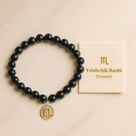 Obsidian Bracelet with Charm (Vrishchik Rashi) Scorpio