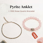 Pyrite Anklet with FREE Rose Quartz Bracelet