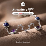 Aquarius Zodiac Constellation Bracelet for Women with Free Selenite Plate