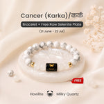 Cancer (कर्क राशि) Zodiac Howlite & Milky Quartz Bracelet