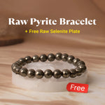 Raw Pyrite Bracelet with FREE Raw Selenite Plate