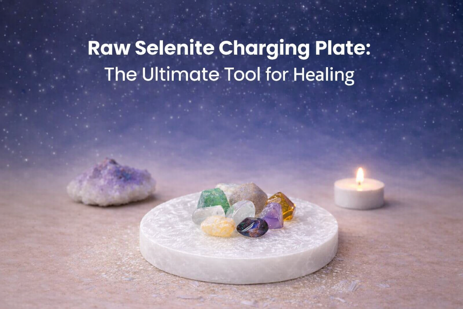 Raw Selenite Charging Plate